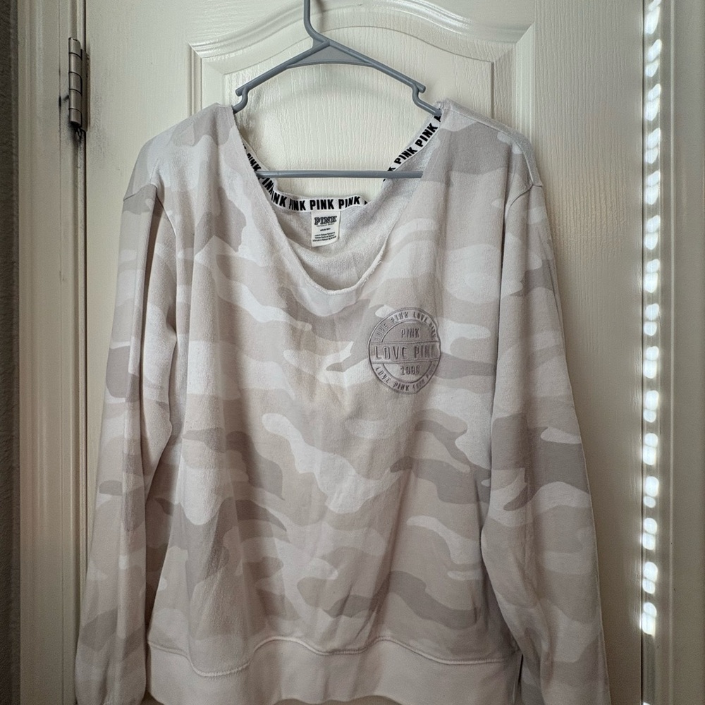 Victoria's Secret White Top with Black Logo